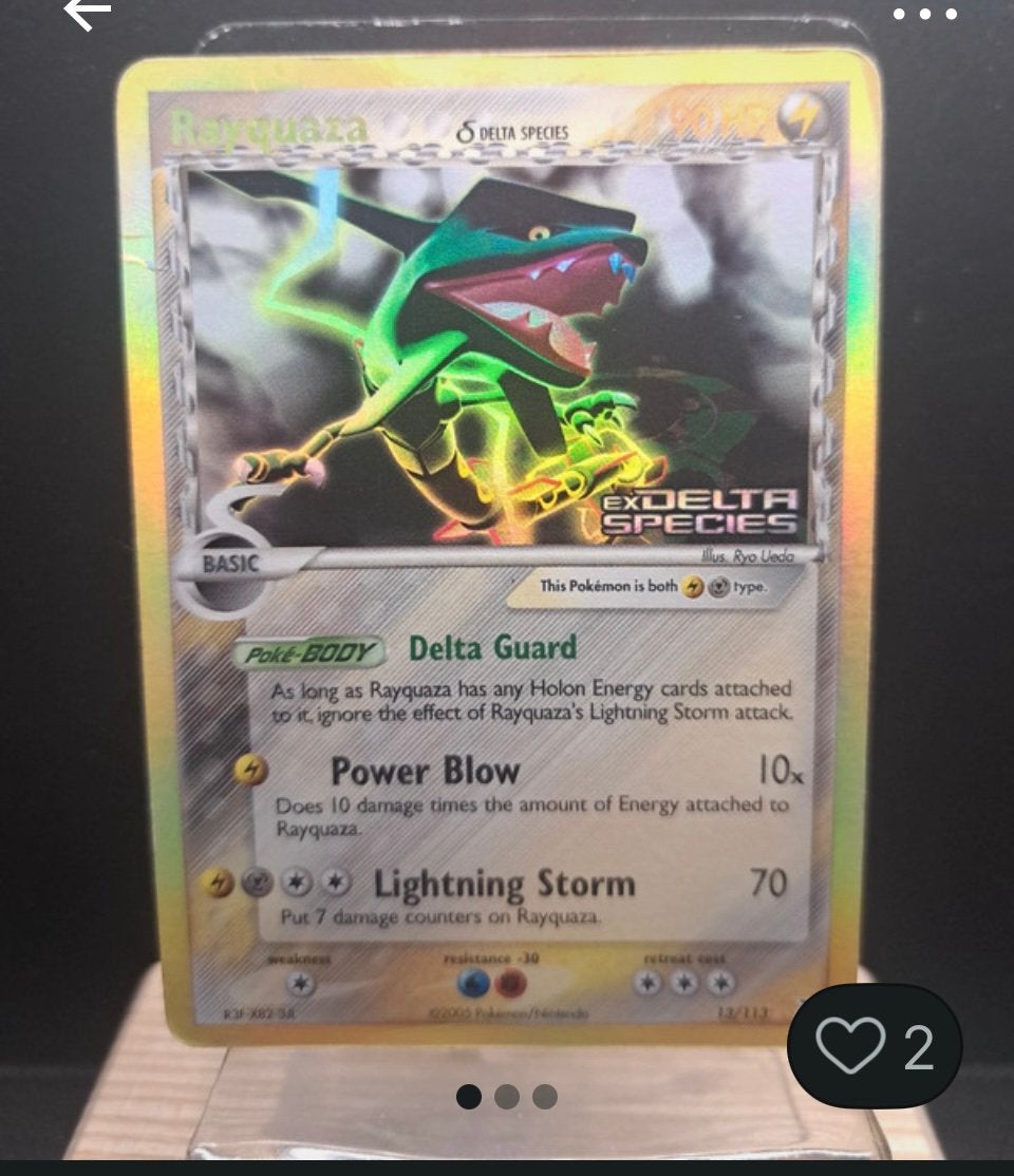 Rayquaza Delta Species 13/113 Reverse Holo Rare 2005, Hobby & Loisirs créatifs, Enlèvement ou Envoi, Utilisé, Cartes en vrac, Foil