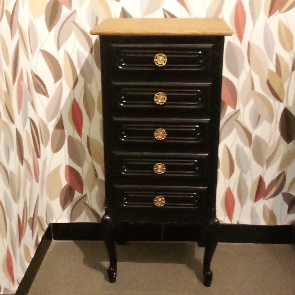 Antiek ladekastje gerestyled, Huis en Inrichting, Ophalen, Gebruikt, Eikenhout
