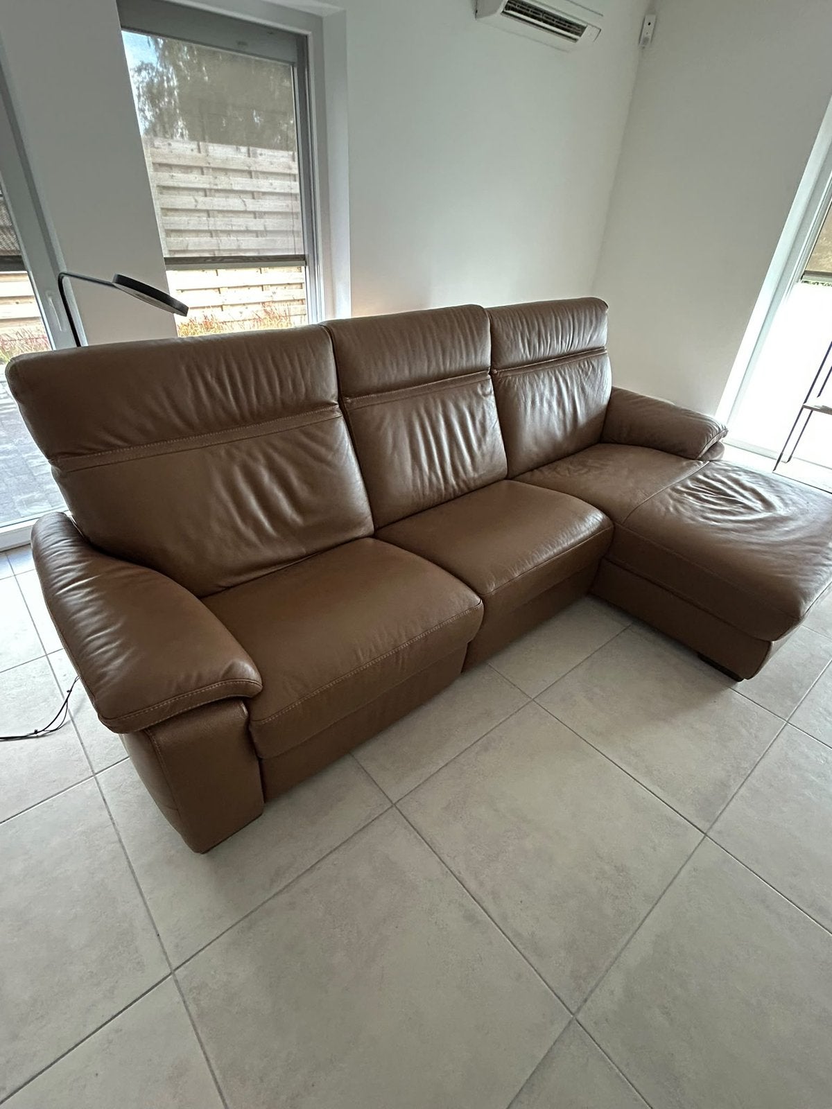 Zetel natuzzi edition leder met electrische relax, Huis en Inrichting, Ophalen, Gebruikt, Leer, Modern