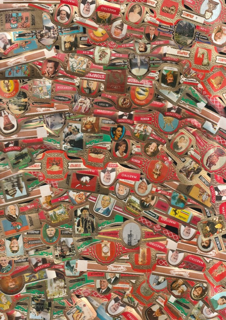 lot van 1000 stuks oude sigarenbandjes van varia ,, Verzenden, Gebruikt, Sigarenbandjes
