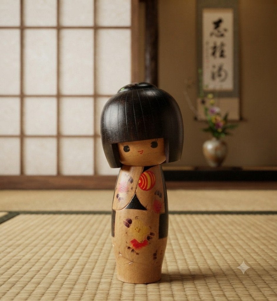 Nobara Kokeshi vintage de Sadao Kishi (1932-1998), Antiquités & Art, Japon, Bois, 59 cm, Fait main