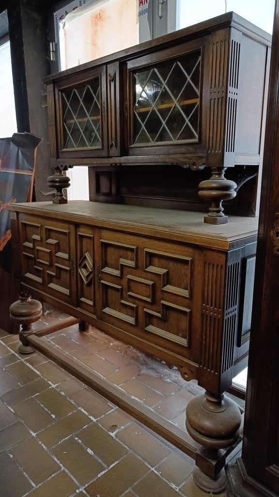 Kast met glazen deuren, Huis en Inrichting, Ophalen, Gebruikt, Met deur(en)