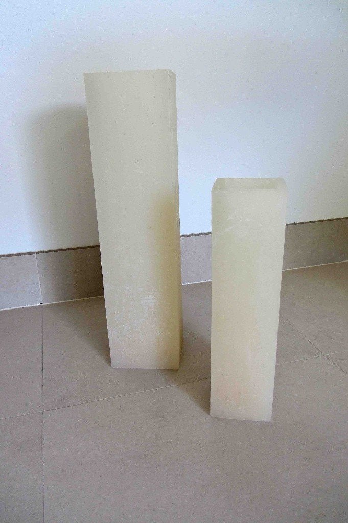 Sierkaarsen (set van 2), Maison & Meubles, Cire, Enlèvement ou Envoi, Beige, 50 cm