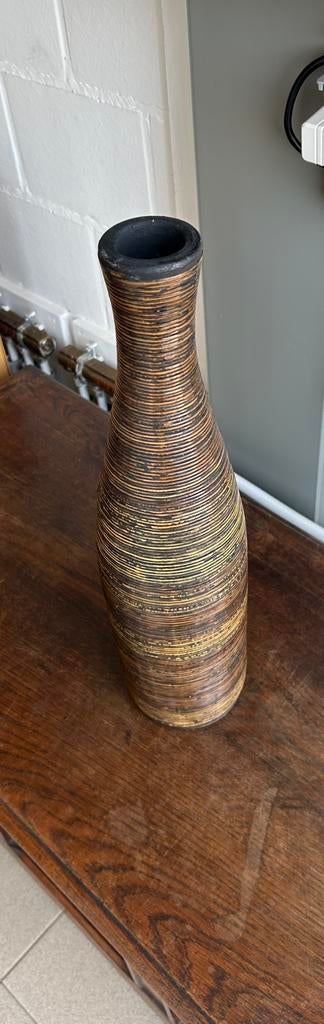 Hoge vaas in keramiek, Huis en Inrichting, Ophalen, Zo goed als nieuw, Overige kleuren, Aardewerk of Porselein