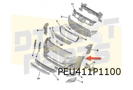 Peugeot 5008 (1/14-6/17) voorbumper (te spuiten) Origineel!, -, -, Nieuw, Bumper