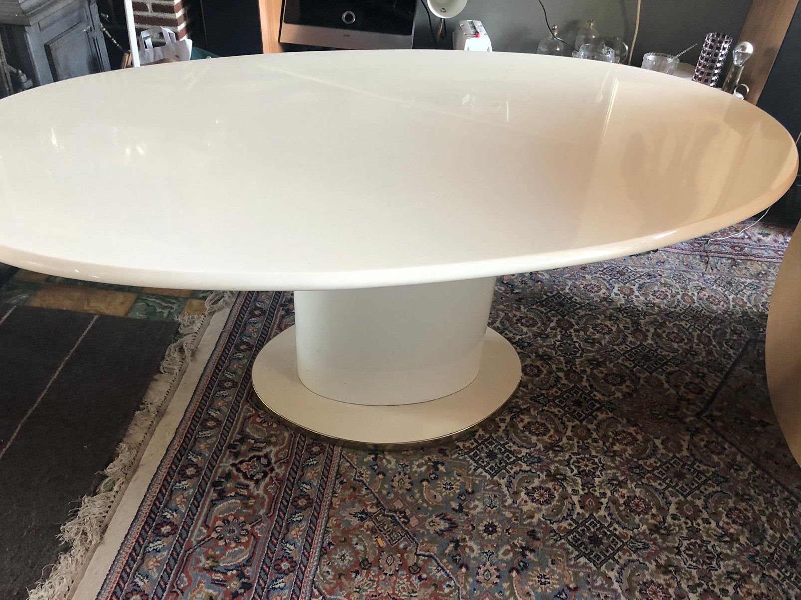 Vintage Design Ovale Eettafel Jaren 80 Model A01, Huis en Inrichting, Tafels | Eettafels, Ophalen, Zo goed als nieuw