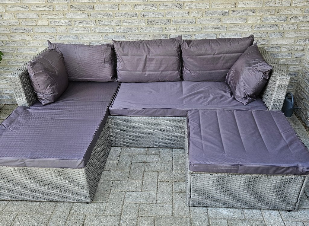 Loungeset met kussen, Tuin en Terras, Tuinsets en Loungesets, Ophalen, 4 zitplaatsen, Loungeset