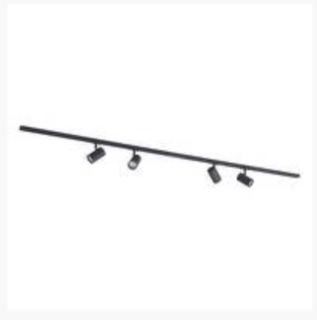 Lindby Linaro 1-fase-railsysteem 4-lamps zwart, Ophalen, Gebruikt, Zwart, Industrieel