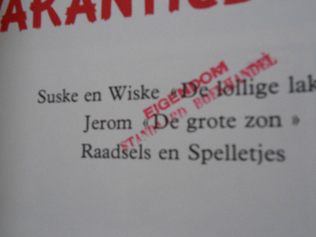 suske en wiske vakantieboek 5 1977 1 ste druk. Eigendom sta, Gelezen, Willy Vandersteen, Eén stripboek, Ophalen of Verzenden
