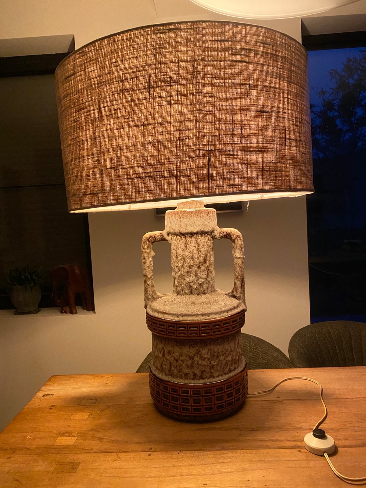 Groot formaat Vintage tafellamp west germany fat lava stijl, Ophalen, Zo goed als nieuw