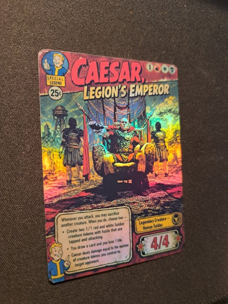 Emperor Fallout Comics-skin van MTG Caesar Legion, Ophalen of Verzenden, Zo goed als nieuw, Losse kaart, Foil