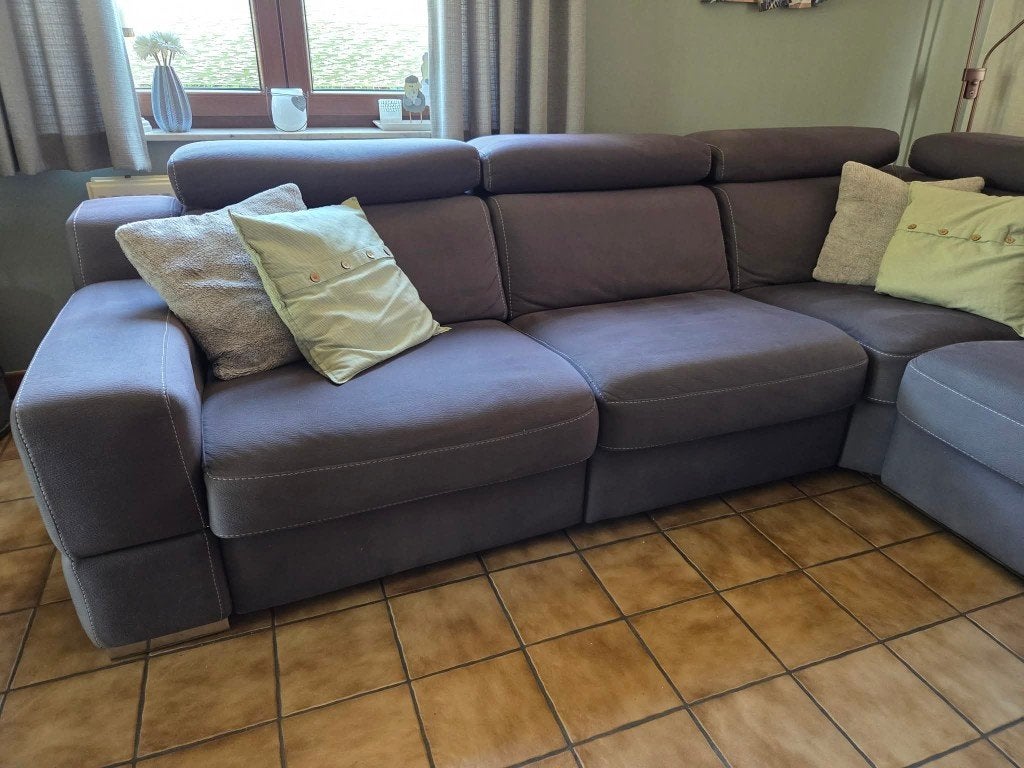 Salon en angle, Huis en Inrichting, Zetels | Complete zithoeken, Ophalen, Zo goed als nieuw, Stof