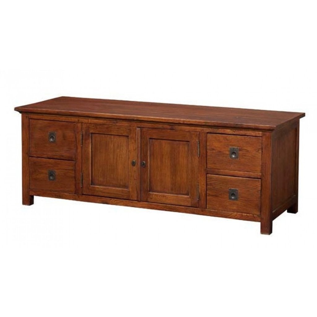 TV-Meubel dressoir 148 cm. - Eichholtz lage kast, Ophalen, 100 tot 150 cm, Eikenhout, Zo goed als nieuw