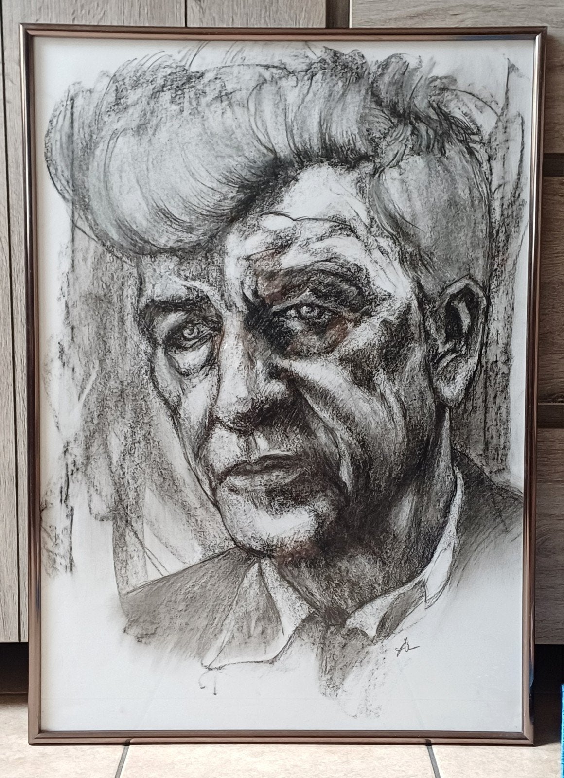 Houtskooltekening, 50 x 70 cm. Eigen werk., Antiquités & Art, Art | Dessins & Photographie, Enlèvement, Dessin au fusain, Signé