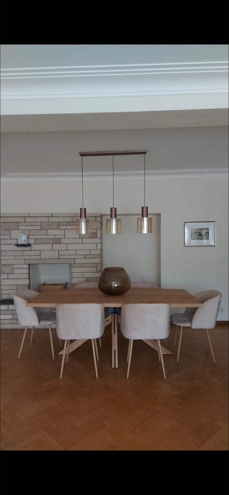 Momentum H&H designtafel van massief hout + 6 stoelen, Ophalen, Zo goed als nieuw