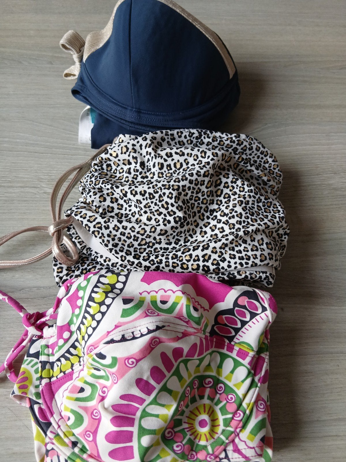 3 bikini's mt 40/42 cup c, Ophalen of Verzenden, Blauw