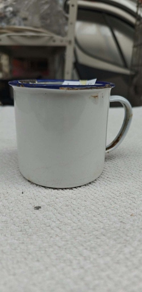 Beker in email made in China oud antiek, Ophalen of Verzenden