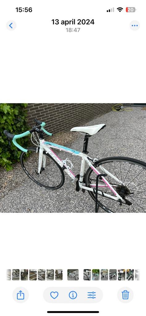 Bianci racefiets  en uitrusting, Fietsen en Brommers, Ophalen, Gebruikt, Dames