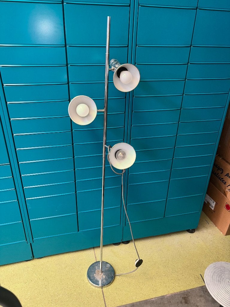 Lampadaire vintage en chromé, 3 spots, Enlèvement ou Envoi, ., ., .