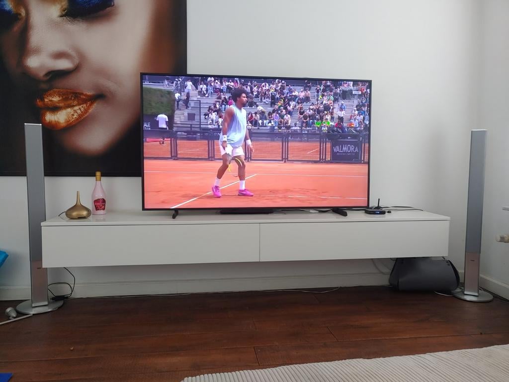 Tv. Wandmeubel wit hoogglans, Huis en Inrichting, Ophalen