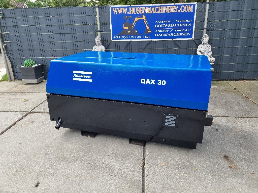 Atlas copco QAX 30 generator en atlas copco QAS 38, Doe-het-zelf en Bouw, Aggregaten, Ophalen, Gebruikt, 10 tot 30 kVA, Elektrisch startend