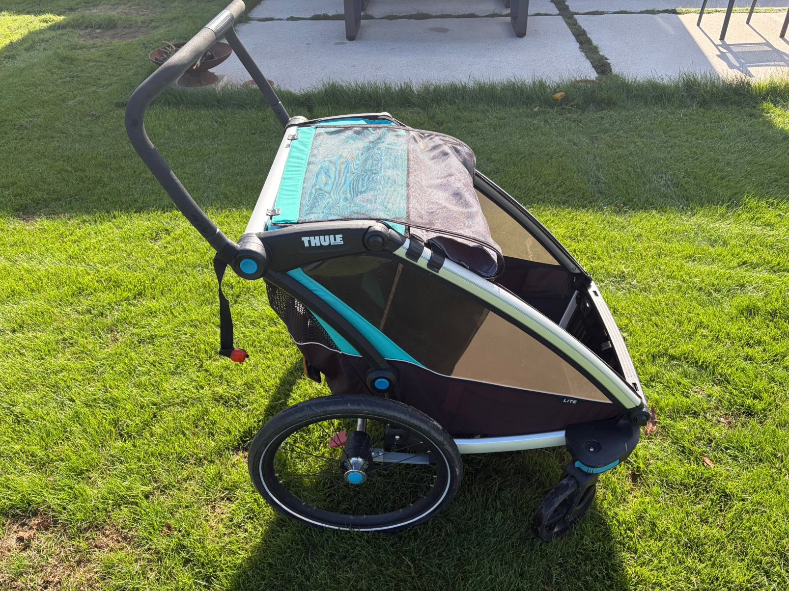 Thule Chariot Lite 2 Double - incl zonnescherm en regenhoes, Ophalen, Zo goed als nieuw, Kinderkar