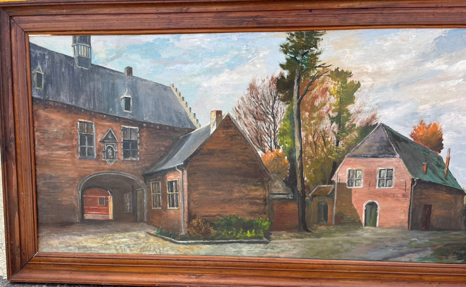Très beau tableau du Diest Begijnhof, Antiquités & Art, Art | Peinture | Classique, Enlèvement, Peinture à l'huile