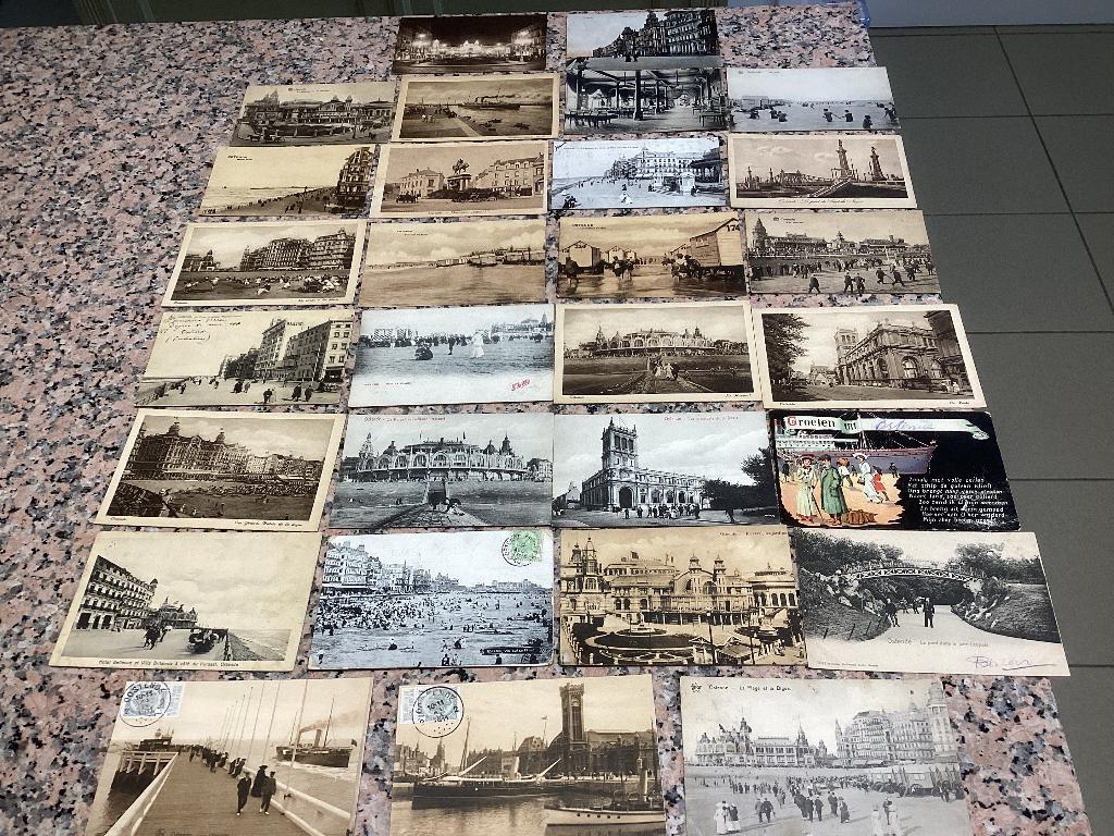 Lot de 29 cartes postales anciennes OOSTENDE, côte, mer, Enlèvement ou Envoi, Avant 1920, Affranchie, Flandre Occidentale