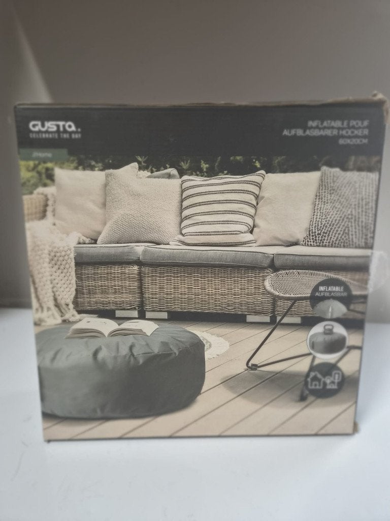 2x NIEUWE Gusta opblaasbare poef – Ø60 cm – binnen & buiten, Ophalen, Nieuw