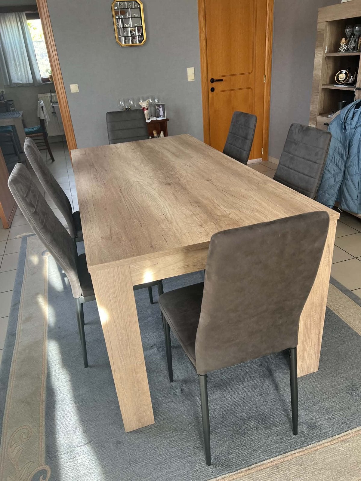 Table à manger + 6 chaises + buffet, Maison & Meubles, Enlèvement, Comme neuf, 4 à 6 chaises