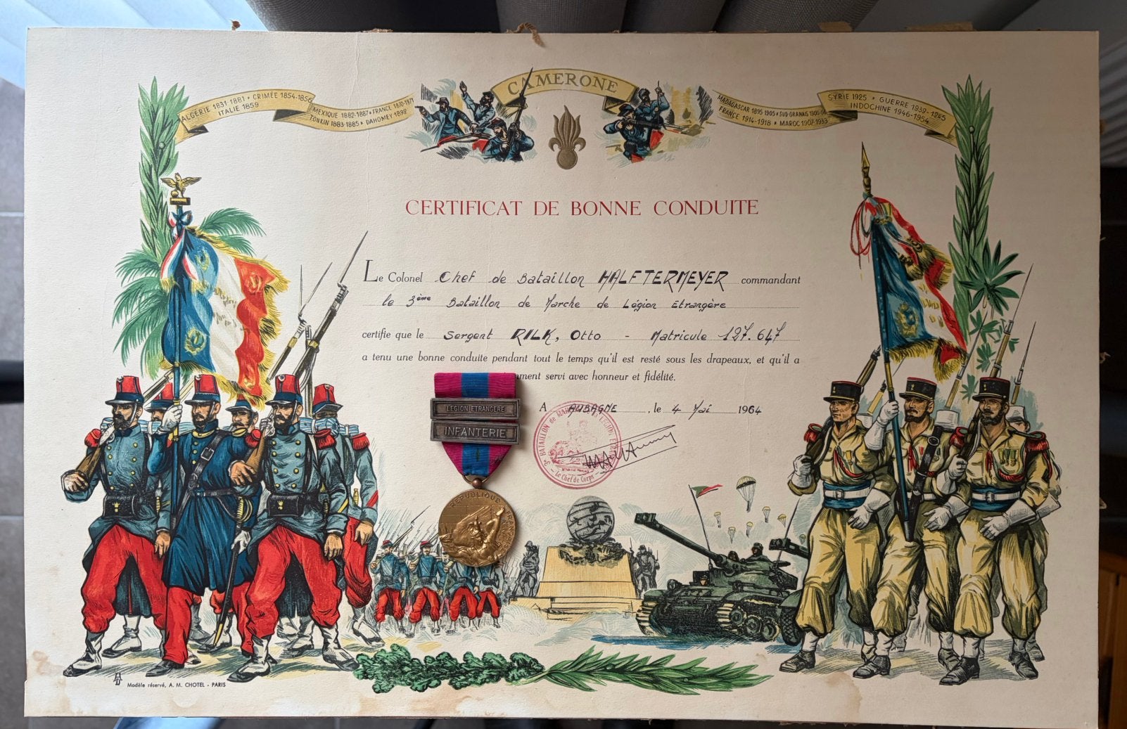 Frans Vreemdelingen Legioen, Verzamelen, Ophalen of Verzenden, Landmacht, Lintje, Medaille of Wings
