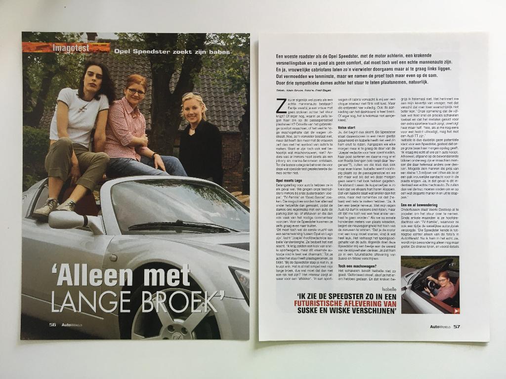 Artikel Opel speedster, Boeken, Ophalen of Verzenden, Zo goed als nieuw, Opel