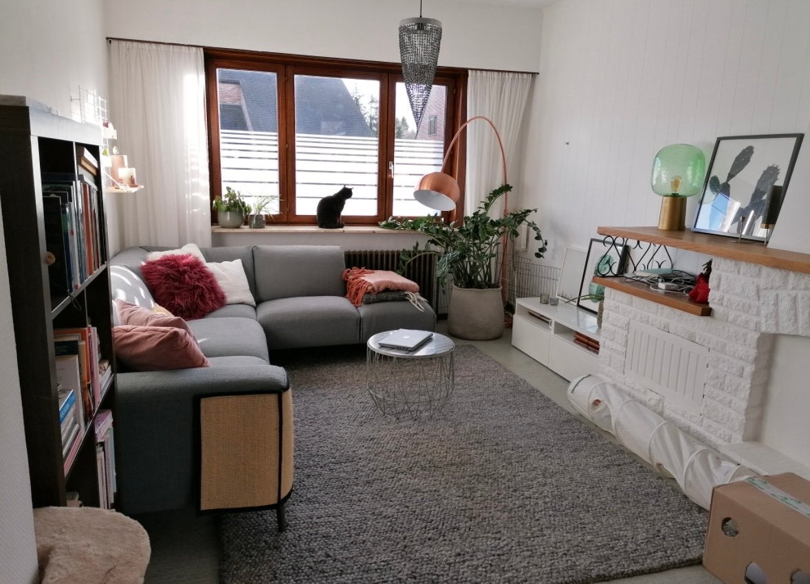Tapis en laine grise à effet clouté, 200 cm ou plus, Gris, 200 cm ou plus, Scandinavisch