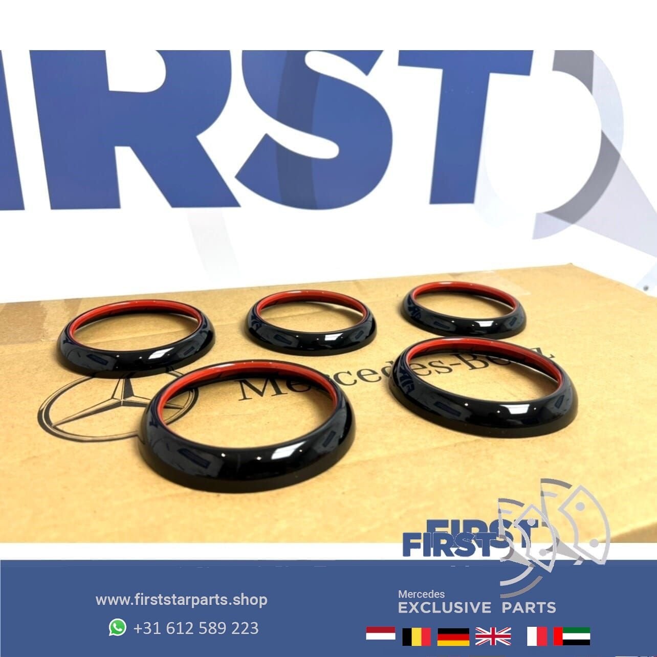 RODE AMG LUCHTROOSTER SET voor Mercedes W176 W117 W156 A45 C, Utilisé, -, -, Enlèvement ou Envoi