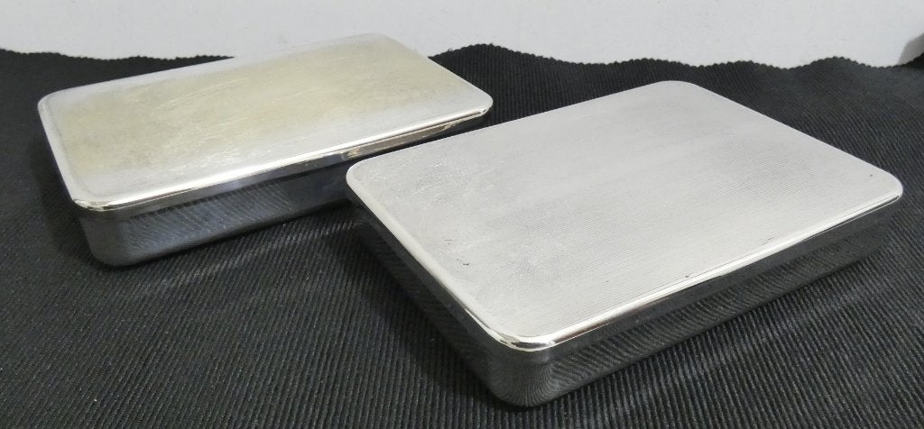 2x retro sieradendoosje - zilverkleurig [642], Antiek en Kunst, Ophalen of Verzenden