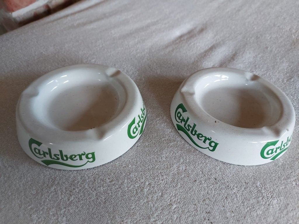 Asbakken Carlsberg, Verzamelen, Biermerken, Ophalen of Verzenden, Gebruikt, Reclamebord, Plaat of Schild, Overige merken