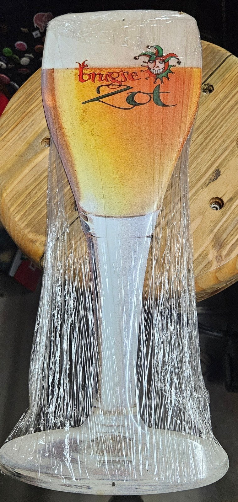 Panneau d'affichage en métal en verre à bière Brugse Zot NOU, Enlèvement ou Envoi