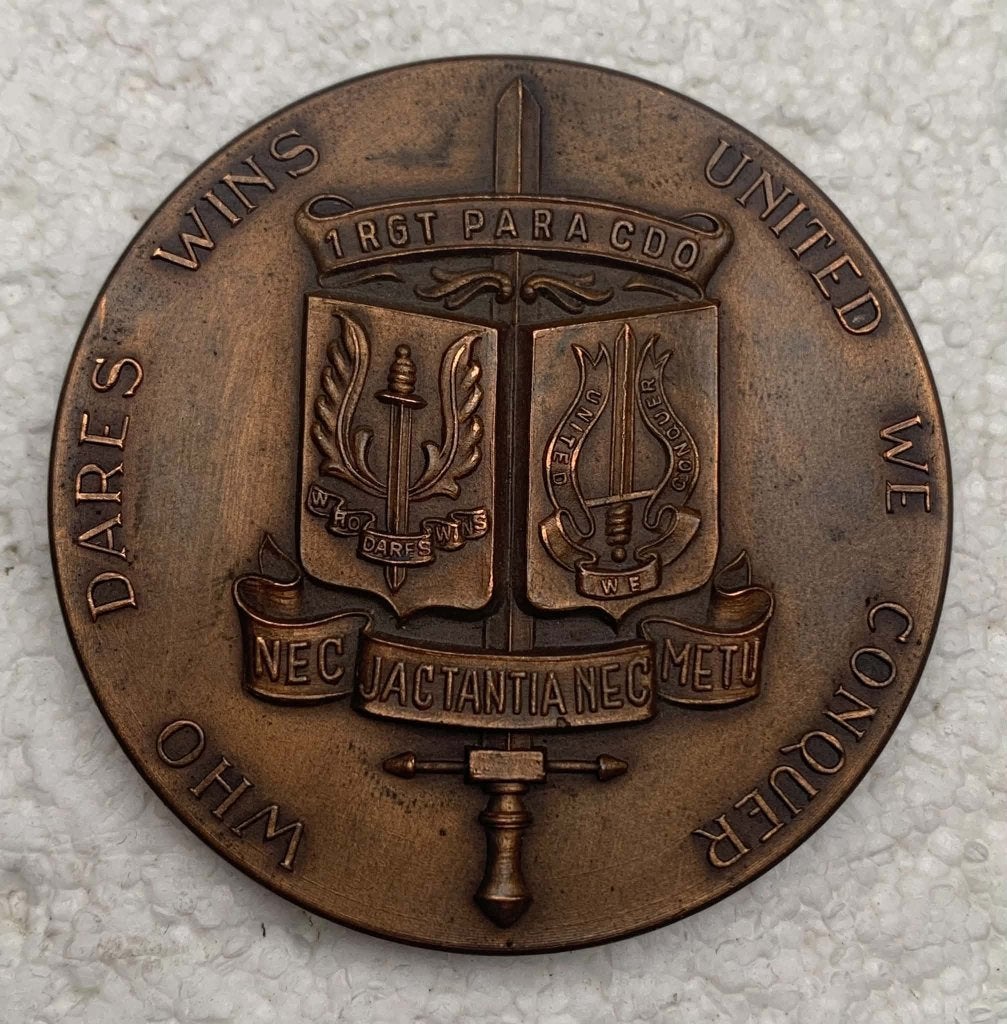 Medaille, penning PARA COMMANDO, 1942-62, 1 Regt Para Cmdo, Collections, Enlèvement ou Envoi, Armée de terre, Ruban, Médaille ou Ailes