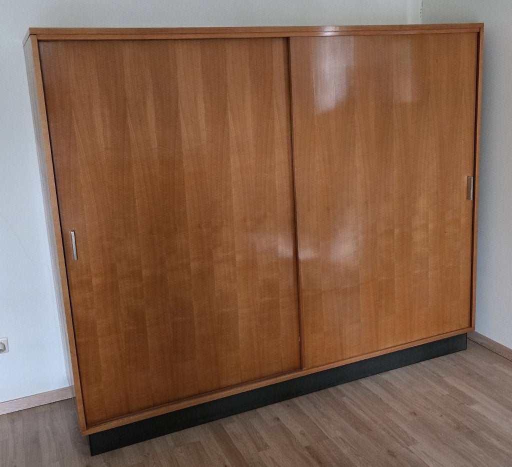Vintage kledingkast van Alfred Hendrickx Belform 1960, Maison & Meubles, Armoires | Penderies & Garde-robes, Utilisé, 150 à 200 cm