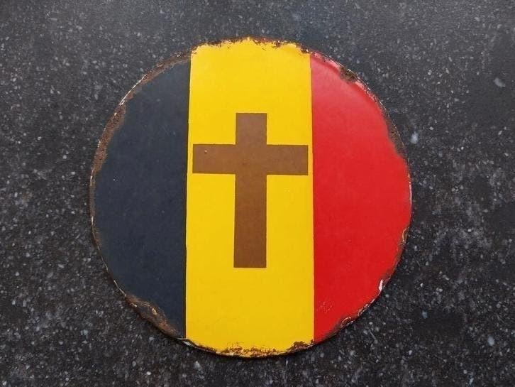 Emaille plaat Belgisch leger wo1 ww2, Ophalen of Verzenden