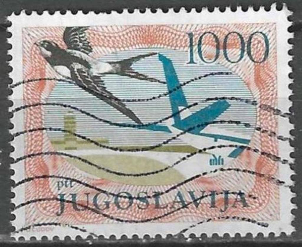 Yougoslavie 1985 - Yvert 60ApA - Hirondelle et avion (ST), Timbres & Monnaies, Timbres | Europe | Autre, Envoi, Affranchi
