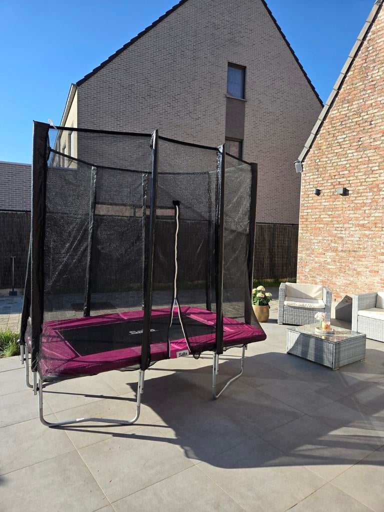 Salta roze rechthoekige trampoline 153cm x 214cm, Ophalen