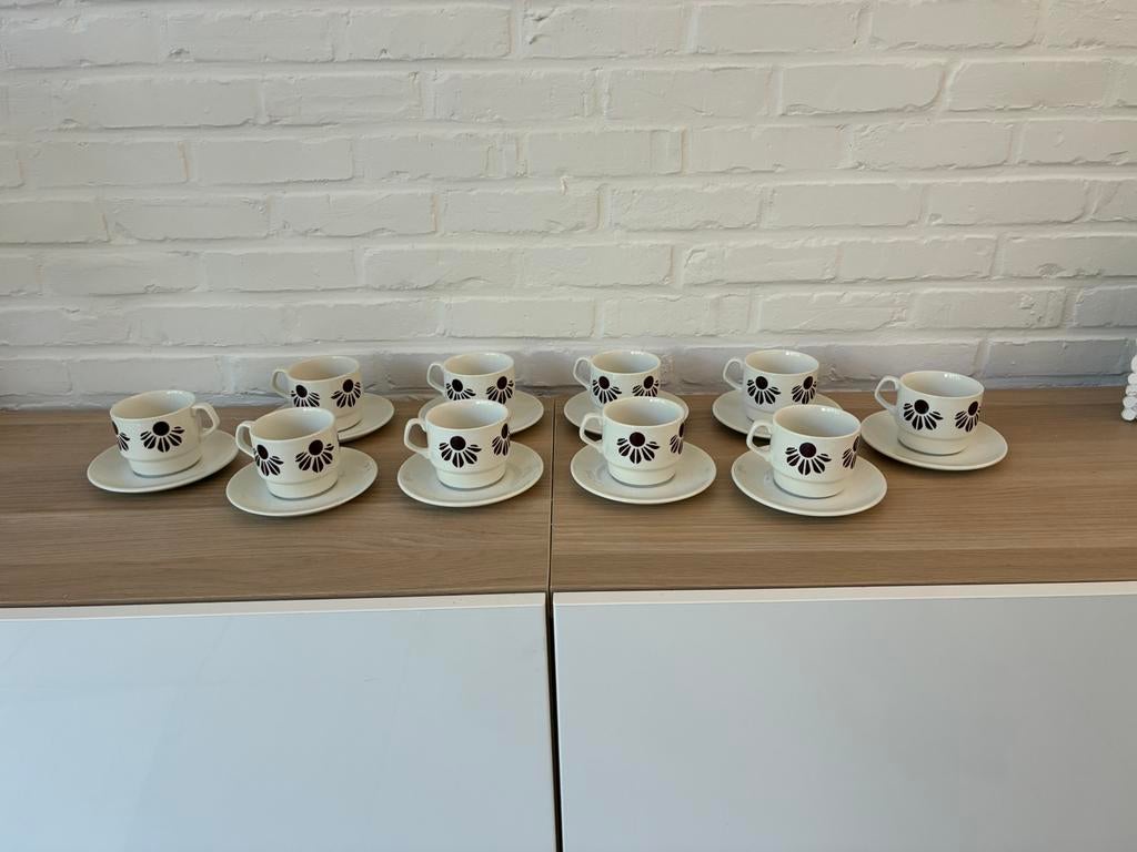 Vintage kopjes set 10 – jaren 70, Antiek en Kunst, Ophalen of Verzenden