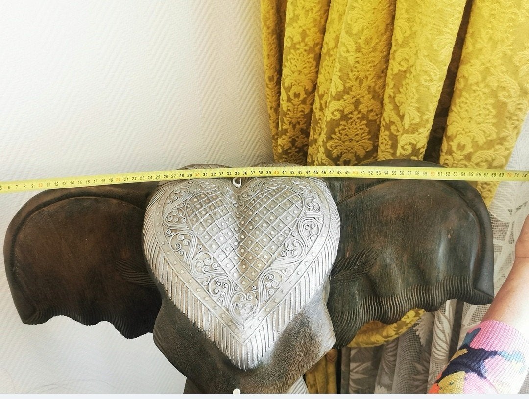 Statue de tete l elephant, Enlèvement, Comme neuf, Gris, 70 cm