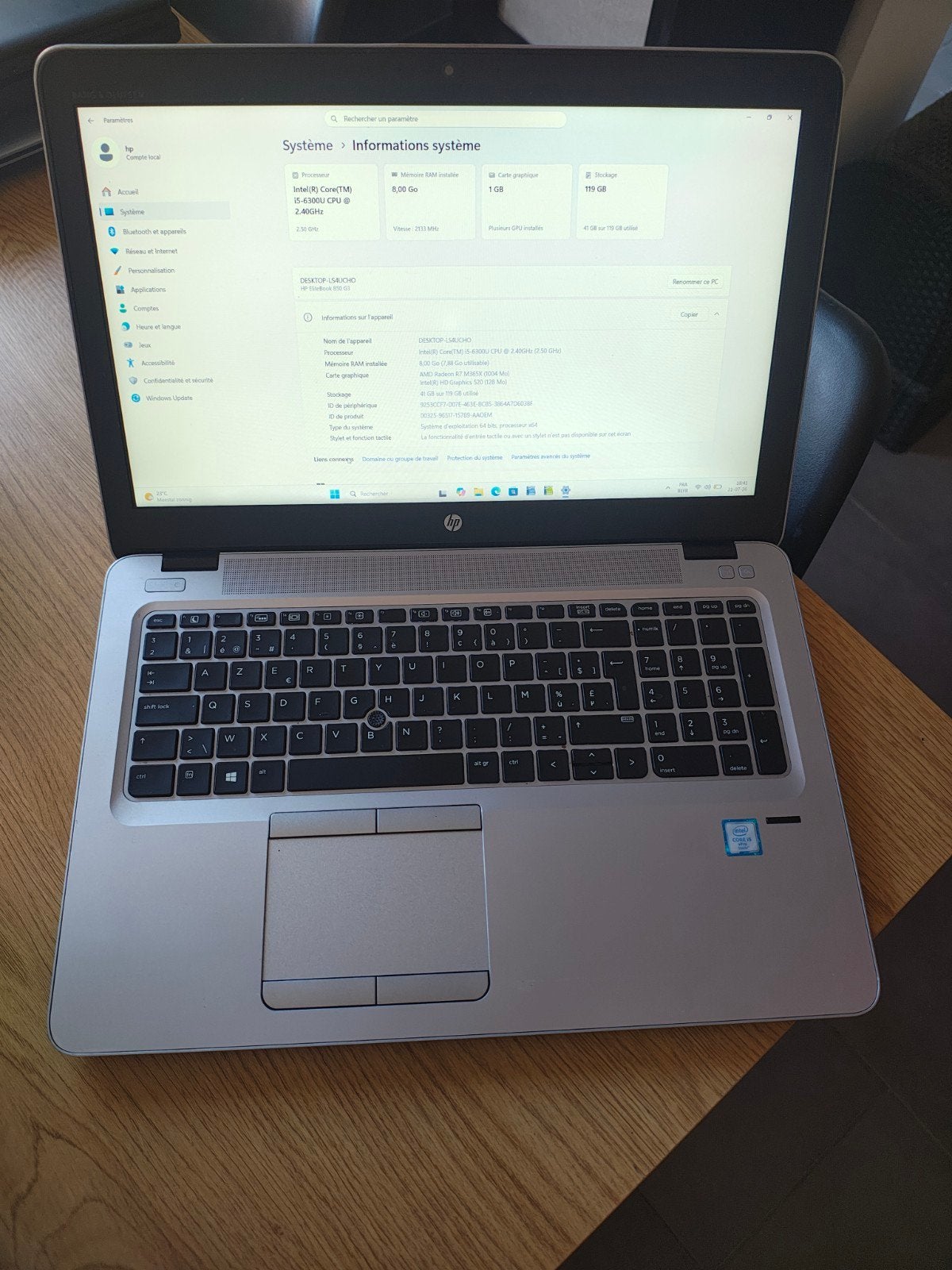 Hp elitebook 15.6", Enlèvement ou Envoi, SSD