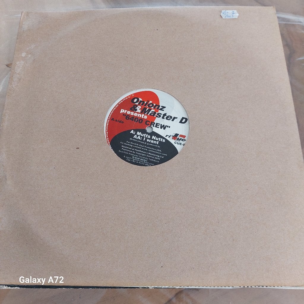 onionz & master d - 6400 crew 12 inch maxi, CD & DVD, Vinyles | Dance & House, 12 pouces, House, Enlèvement ou Envoi, Utilisé