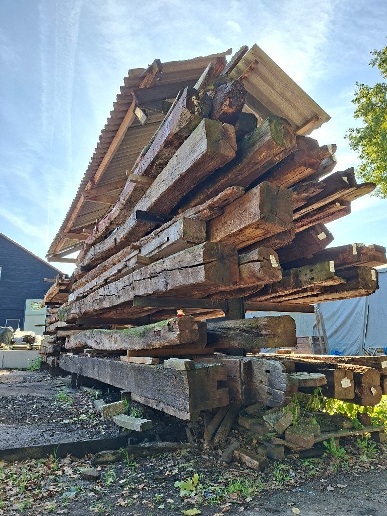 oude eiken gebintbalken, Ophalen