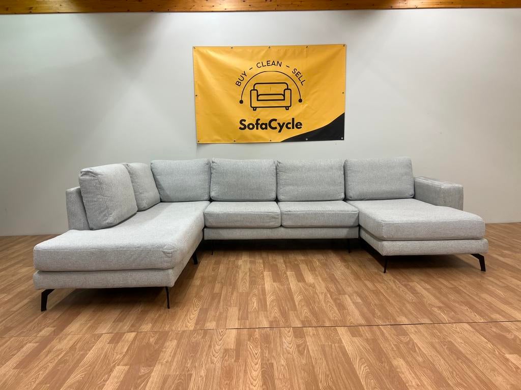 Siège/canapé en U gris spacieux - Nettoyé et livré, Enlèvement ou Envoi, Comme neuf