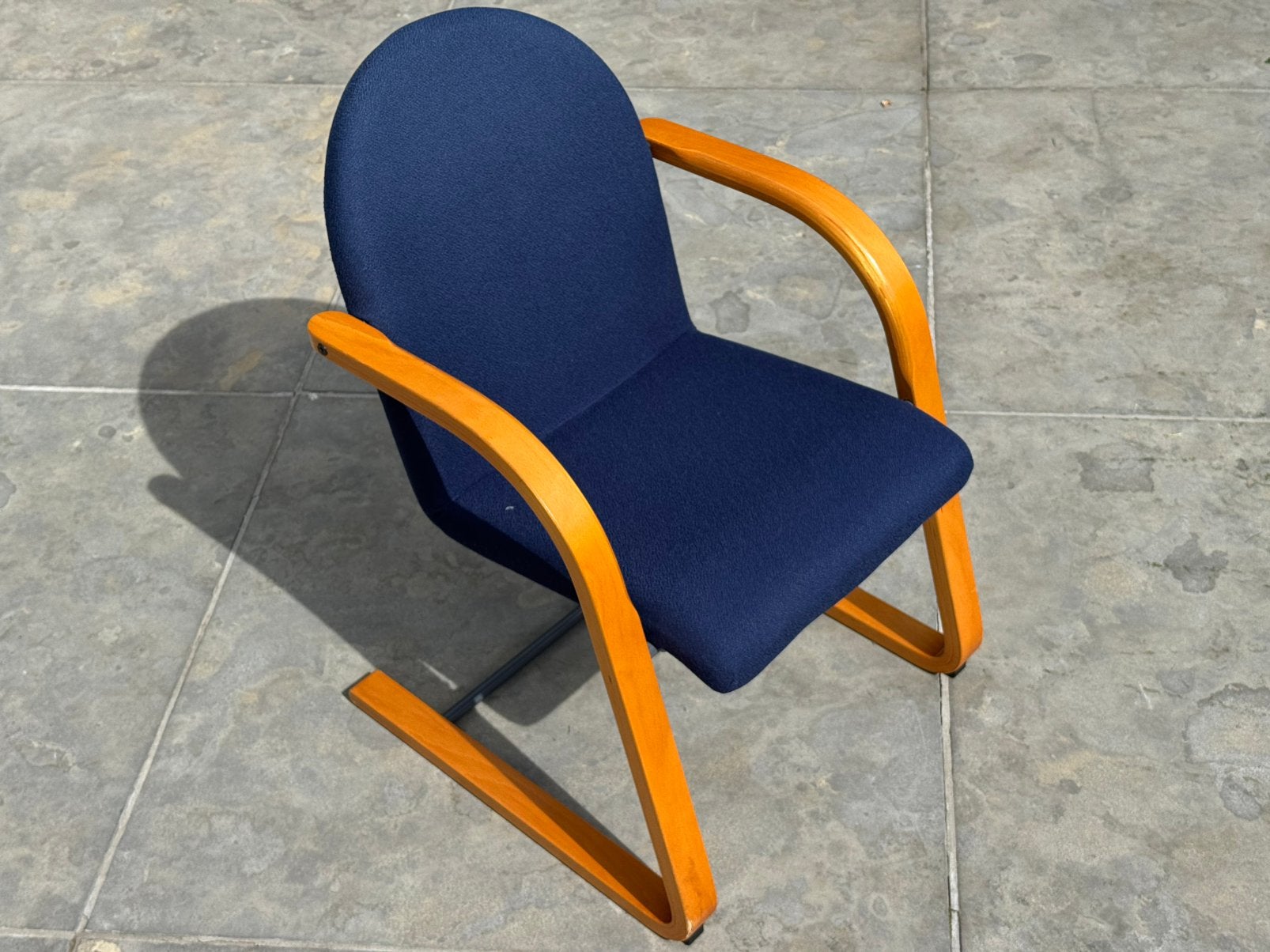Vintage ikea bureaustoel, Huis en Inrichting, Stoelen, Ophalen, Hout, Gebruikt, Blauw