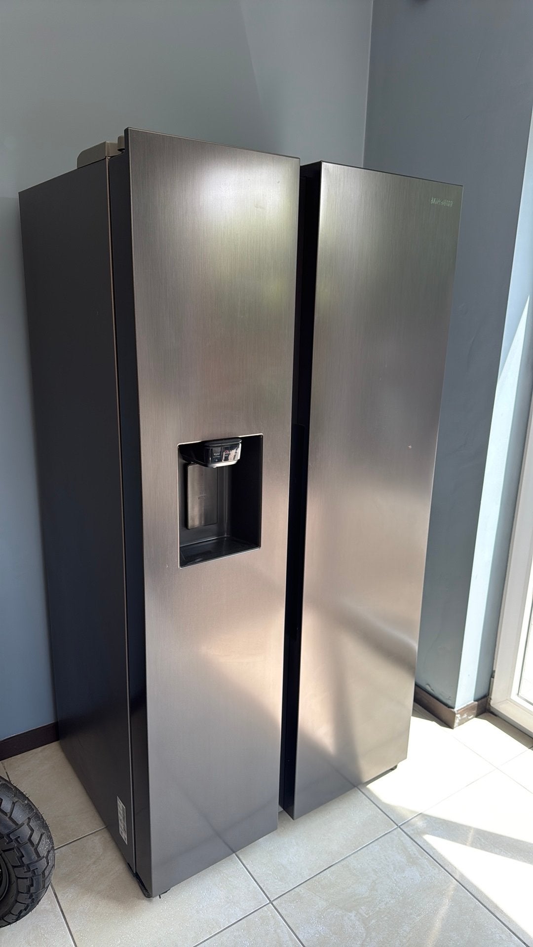 Zwarte Samsung Amerikaanse frigo NIEUWSTAAT!, Ophalen, Zo goed als nieuw